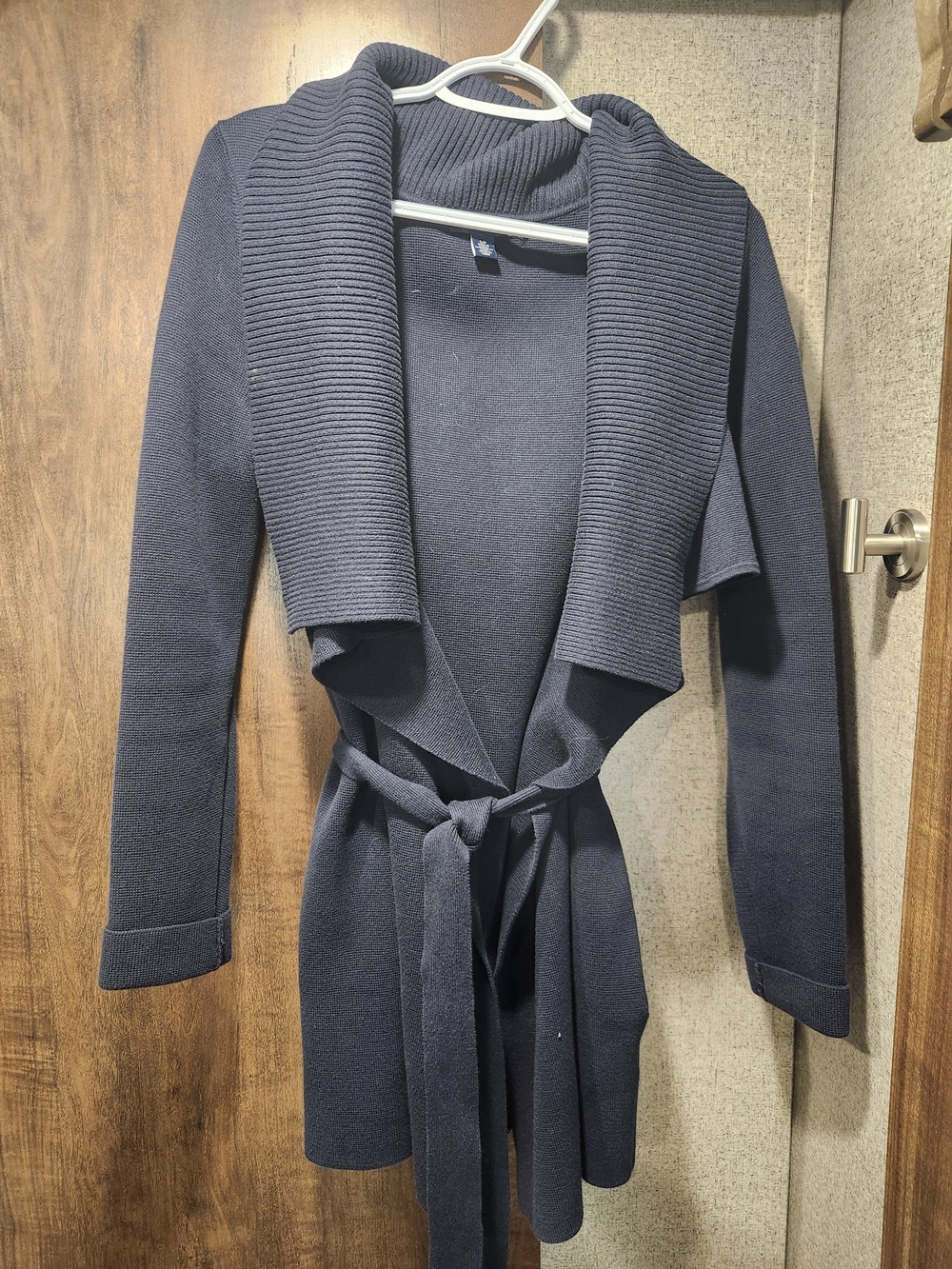 Tommy Hilfiger Women’s Navy Open-Front Belted Sweater Cardigan